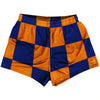 Checkerboard 5 Inches Blue Royal and Tennessee Orange Womens & Girls Sport Shorts End Made In USA by Tribe Lacrosse