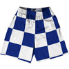Checkerboard 5 Inches Blue Royal and White Lacrosse Shorts Made In USA by Tribe Lacrosse