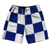 Checkerboard 5 Inches Blue Royal and White 10" Swim Shorts Made in USA by Tribe Lacrosse