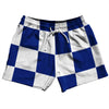 Checkerboard 5 Inches Blue Royal and White 5" Swim Shorts Made in USA by Tribe Lacrosse