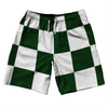 Checkerboard 5 Inches Green Forest and White 10" Swim Shorts Made in USA by Tribe Lacrosse