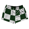 Checkerboard 5 Inches Green Forest and White 2.5" Swim Shorts Made in USA by Tribe Lacrosse