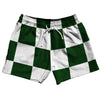 Checkerboard 5 Inches Green Forest and White 5" Swim Shorts Made in USA by Tribe Lacrosse