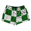 Checkerboard 5 Inches Green Kelly and White 2.5" Swim Shorts Made in USA by Tribe Lacrosse