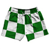Checkerboard 5 Inches Green Kelly and White 5" Swim Shorts Made in USA by Tribe Lacrosse