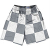 Checkerboard 5 Inches Grey Dark and White Lacrosse Shorts Made In USA by Tribe Lacrosse