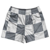 Checkerboard 5 Inches Grey Dark and White Rugby Shorts Made In USA by Tribe Lacrosse