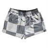 Checkerboard 5 Inches Grey Dark and White 2.5" Swim Shorts Made in USA by Tribe Lacrosse