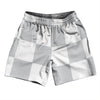 Checkerboard 5 Inches Grey Medium and White Athletic Running Fitness Exercise Shorts 7" Inseam Shorts Made In USA by Tribe Lacrosse