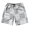 Checkerboard 5 Inches Grey Medium and White 10" Swim Shorts Made in USA by Tribe Lacrosse