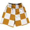 Checkerboard 5 Inches Orange Burnt and White Lacrosse Shorts Made In USA by Tribe Lacrosse