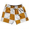 Checkerboard 5 Inches Orange Burnt and White 5" Swim Shorts Made in USA by Tribe Lacrosse