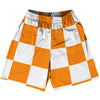 Checkerboard 5 Inches Orange Tennessee and White Lacrosse Shorts Made In USA by Tribe Lacrosse