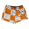 Checkerboard 5 Inches Orange Tennessee and White 2.5" Swim Shorts Made in USA by Tribe Lacrosse
