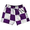Checkerboard 5 Inches Purple Medium and White 5" Swim Shorts Made in USA by Tribe Lacrosse
