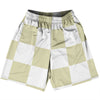 Checkerboard 5 Inches Vegas Gold and White Basketball Practice Shorts Made In USA by Tribe Lacrosse