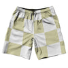 Checkerboard 5 Inches Vegas Gold and White 10" Swim Shorts Made in USA by Tribe Lacrosse