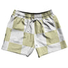 Checkerboard 5 Inches Vegas Gold and White 5" Swim Shorts Made in USA by Tribe Lacrosse