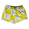 Checkerboard 5 Inches Yellow Bright and White 2.5" Swim Shorts Made in USA by Tribe Lacrosse