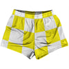 Checkerboard 5 Inches Yellow Bright and White Womens & Girls Sport Shorts End Made In USA by Tribe Lacrosse