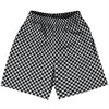 Checkerboard Half Inch Black and Grey Medium Basketball Practice Shorts Made In USA by Tribe Lacrosse