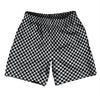 Checkerboard Half Inch Black and Grey Medium Soccer Shorts Made In USA by Tribe Lacrosse
