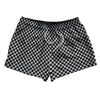Checkerboard Half Inch Black and Grey Medium 2.5" Swim Shorts Made in USA by Tribe Lacrosse