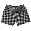 Checkerboard Half Inch Black and Grey Medium 5" Swim Shorts Made in USA by Tribe Lacrosse