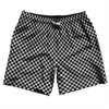 Checkerboard Half Inch Black and Grey Medium Swim Shorts 7" Made in USA by Tribe Lacrosse