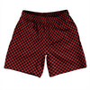 Checkerboard Half Inch Black and Red Dark Athletic Running Fitness Exercise Shorts 7" Inseam Shorts Made In USA by Tribe Lacrosse