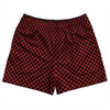 Checkerboard Half Inch Black and Red Dark Rugby Shorts Made In USA by Tribe Lacrosse