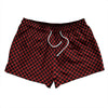 Checkerboard Half Inch Black and Red Dark 2.5" Swim Shorts Made in USA by Tribe Lacrosse