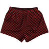 Checkerboard Half Inch Black and Red Dark Womens & Girls Sport Shorts End Made In USA by Tribe Lacrosse