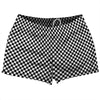 Checkerboard Half Inch Black and White Shorty Short Gym Shorts 2.5" Inseam Made In USA by Tribe Lacrosse
