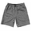 Checkerboard Half Inch Black and White 10" Swim Shorts Made in USA by Tribe Lacrosse