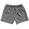 Checkerboard Half Inch Black and White 5" Swim Shorts Made in USA by Tribe Lacrosse