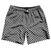 Checkerboard Half Inch Black and White Swim Shorts 7" Made in USA by Tribe Lacrosse
