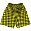 Checkerboard Half Inch Black and Yellow Basketball Practice Shorts Made In USA by Tribe Lacrosse