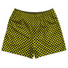 Checkerboard Half Inch Black and Yellow Rugby Shorts Made In USA by Tribe Lacrosse
