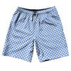 Checkerboard Half Inch Blue Carolina and White 10" Swim Shorts Made in USA by Tribe Lacrosse
