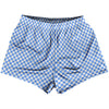 Checkerboard Half Inch Blue Carolina and White Womens & Girls Sport Shorts End Made In USA by Tribe Lacrosse