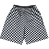 Checkerboard Half Inch Blue Navy Almost Black and White Basketball Practice Shorts Made In USA by Tribe Lacrosse