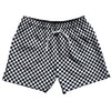 Checkerboard Half Inch Blue Navy Almost Black and White 5" Swim Shorts Made in USA by Tribe Lacrosse