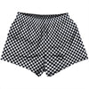 Checkerboard Half Inch Blue Navy Almost Black and White Womens & Girls Sport Shorts End Made In USA by Tribe Lacrosse