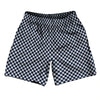 Checkerboard Half Inch Blue Navy And Grey Medium Athletic Running Fitness Exercise Shorts 7" Inseam Shorts Made In USA by Tribe Lacrosse