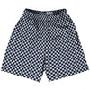 Checkerboard Half Inch Blue Navy And Grey Medium Lacrosse Shorts Made In USA by Tribe Lacrosse
