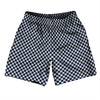 Checkerboard Half Inch Blue Navy And Grey Medium Soccer Shorts Made In USA by Tribe Lacrosse