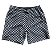 Checkerboard Half Inch Blue Navy And Grey Medium Swim Shorts 7" Made in USA by Tribe Lacrosse