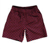Checkerboard Half Inch Blue Navy and Red Dark Athletic Running Fitness Exercise Shorts 7" Inseam Shorts Made In USA by Tribe Lacrosse
