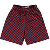Checkerboard Half Inch Blue Navy and Red Dark Lacrosse Shorts Made In USA by Tribe Lacrosse